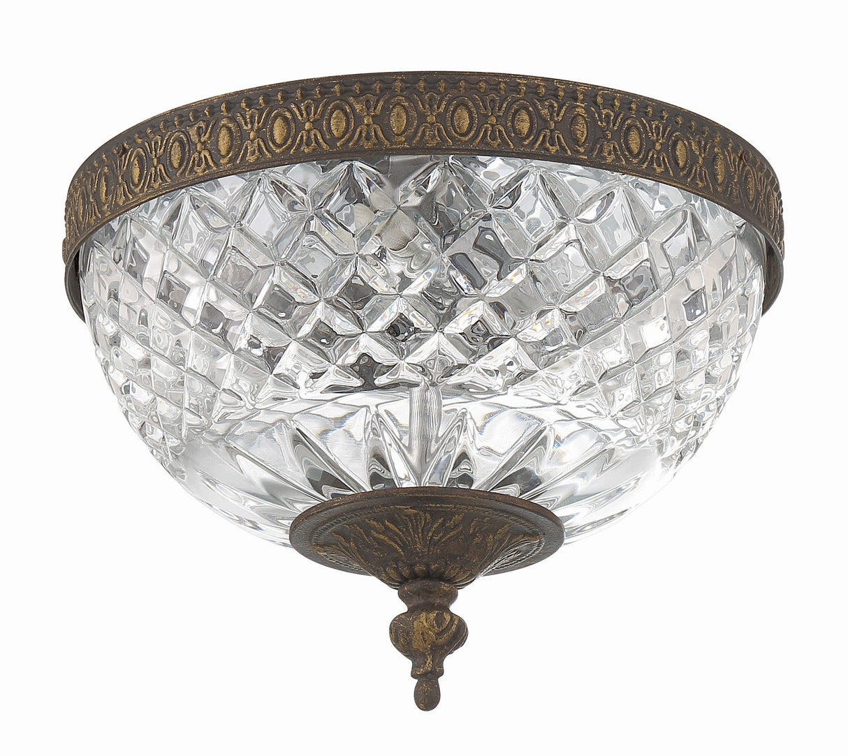 Crystorama 2 Light Polished Chrome Crystal Flush Mount 117-8-CH