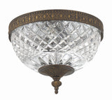 Crystorama 2 Light Polished Chrome Crystal Flush Mount 117-8-CH