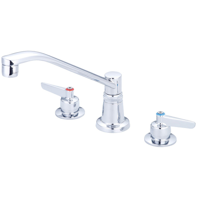 Central Brass 1173-LE6-Q Two Handle Concealed Ledge Kitchen Faucet in Polished Chrome