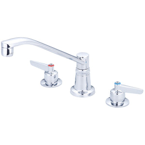 Central Brass 1173-LE6-Q Two Handle Concealed Ledge Kitchen Faucet in Polished Chrome