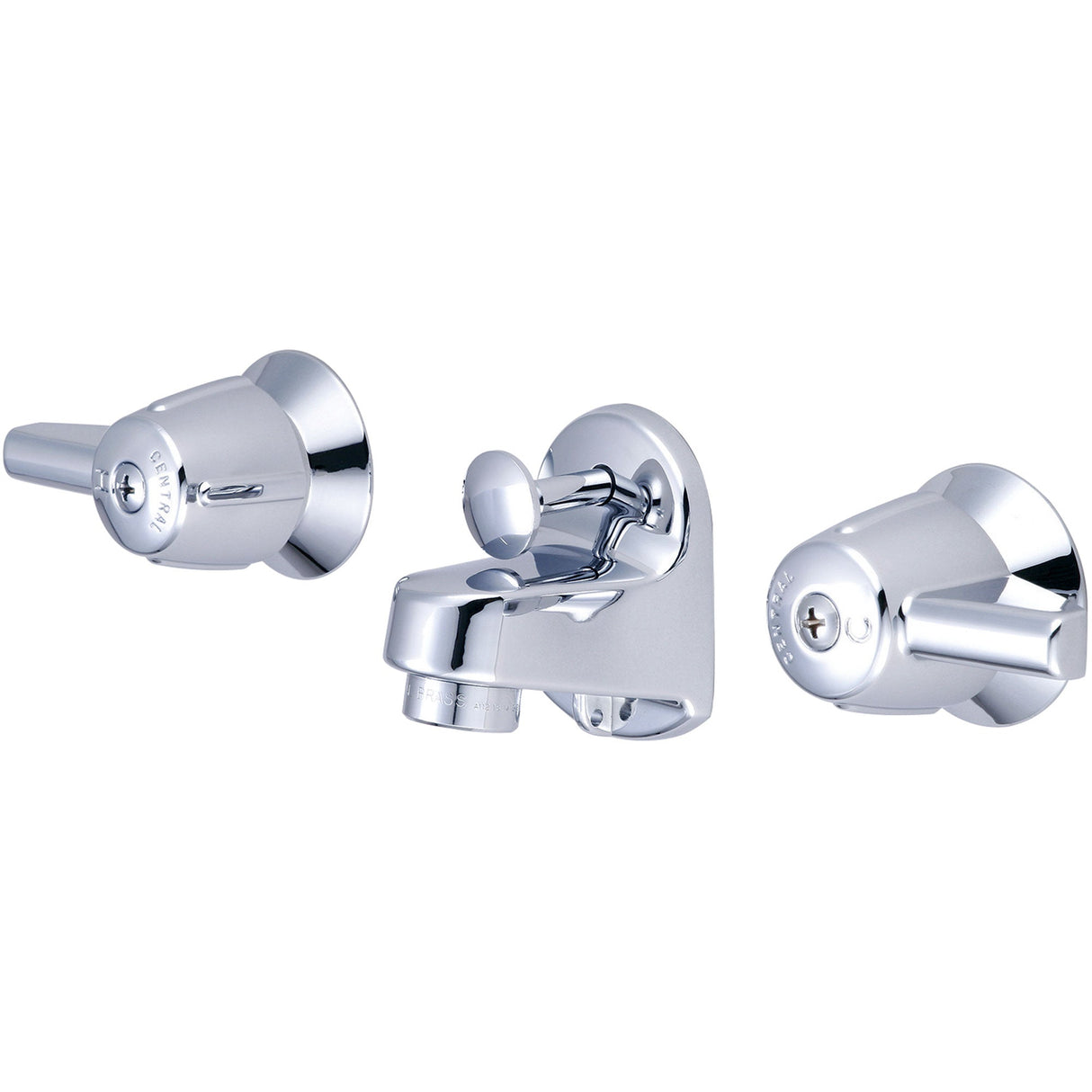 Central Brass 1177-A Two Handle Shelf Back Lavatory Faucet in Polished Chrome