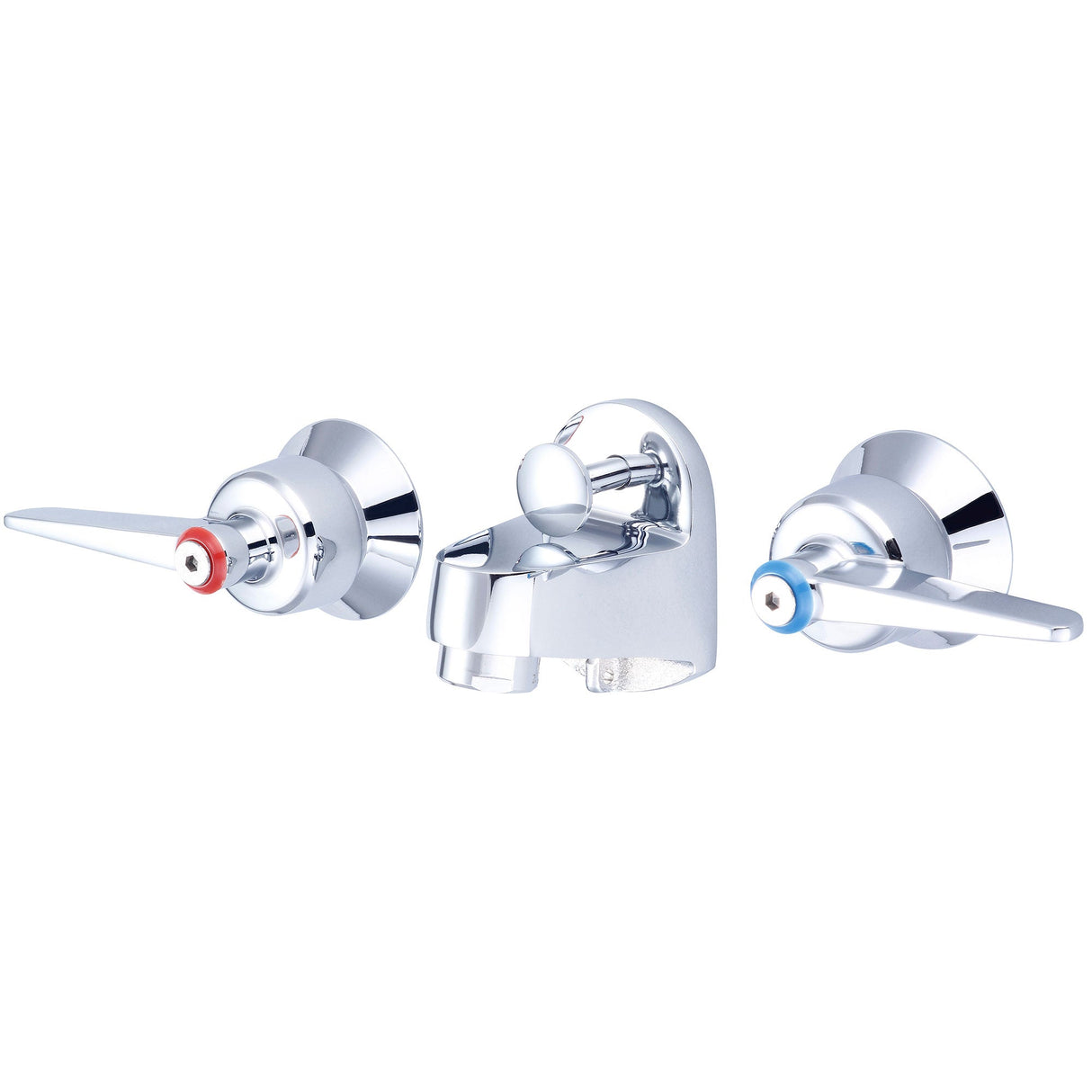 Central Brass 1177-LE Two Handle Shelf Back Lavatory Faucet in Polished Chrome