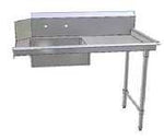 John Boos JDTS-20-60R Stainless Steel Straight Pro-Bowl Soiled Dishtable, 8" Deep Sink Bowl, 60" Length x 30" Width, Right Hand Side
