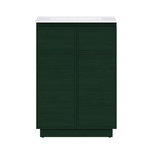 St. Tropez 24" Freestanding Bathroom Vanity in Green Oak with 3-Hole Widespread Sink Top