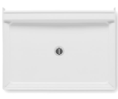 Swanstone VP4834CPAN Solid Surface Alcove Shower Pan with Center Drain in White VP4834CPAN.010