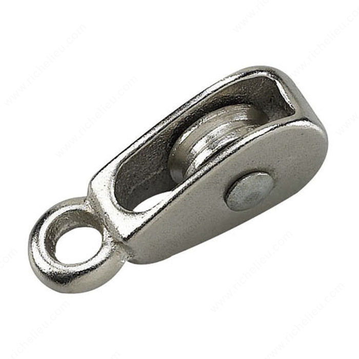 Richelieu 2314CBC Single Fixed Pulley, Chrome, 19/32 in, 1 29/32 in, 3/4 in, 25 lb