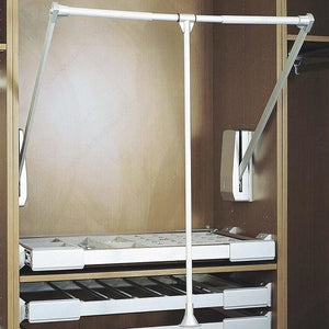 Richelieu 1111106 Orlando Pull-Down Closet Rod, 20 1/16 to 26 in, Max. 17.6 lb, 17 3/4 to 23 5/8 in
