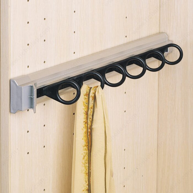 Richelieu 1408510 Orlando Pull-Out Scarf Rack, Aluminum Gray, 10