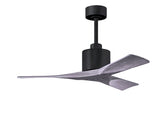 Matthews Fan NK-BK-BW-42 Nan 6-speed ceiling fan in Matte Black finish with 42” solid barn wood tone wood blades