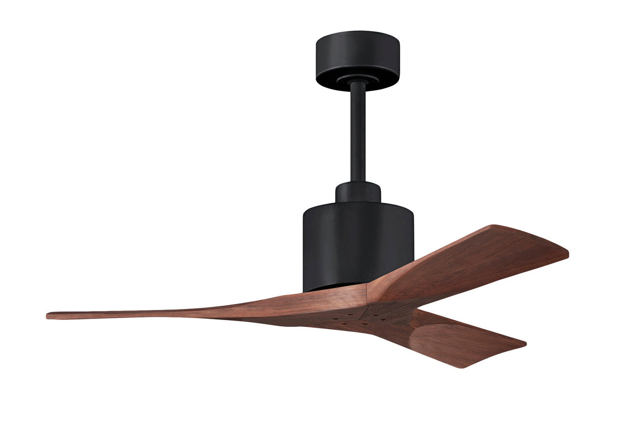 Matthews Fan NK-BK-WA-42 Nan 6-speed ceiling fan in Matte Black finish with 42” solid walnut tone wood blades