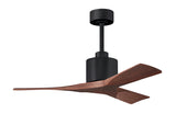 Matthews Fan NK-BK-WA-42 Nan 6-speed ceiling fan in Matte Black finish with 42” solid walnut tone wood blades