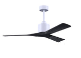 Matthews Fan NK-MWH-BK-52 Nan 6-speed ceiling fan in Matte White finish with 52” solid matte black wood blades