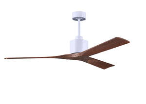 Matthews Fan NK-MWH-WA-60 Nan 6-speed ceiling fan in Matte White finish with 60” solid walnut tone wood blades
