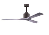 Matthews Fan NK-TB-BW-60 Nan 6-speed ceiling fan in Textured Bronze finish with 60” solid barn wood tone wood blades