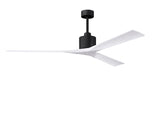 Matthews Fan NKXL-BK-MWH-72 Nan XL 6-speed ceiling fan in Matte Black finish with 72” solid matte white wood blades