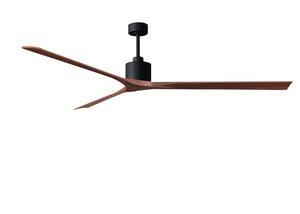 Matthews Fan NKXL-BK-WA-90 Nan XL 6-speed ceiling fan in Matte Black finish with 90” solid walnut tone wood blades