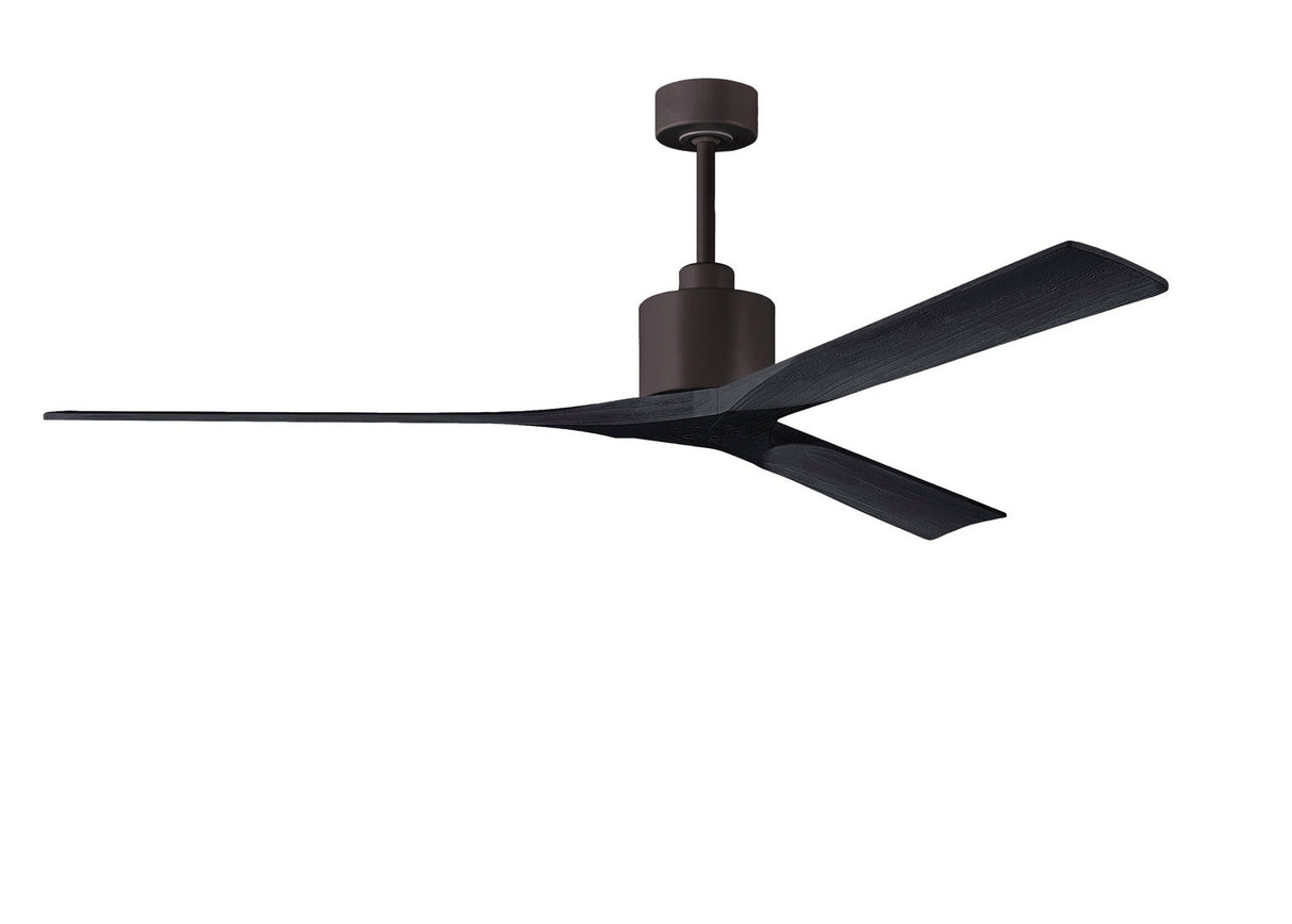 Matthews Fan NKXL-TB-BK-72 Nan XL 6-speed ceiling fan in Matte White finish with 72” solid matte black wood blades