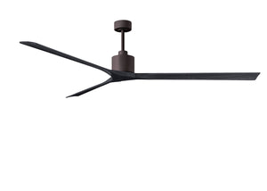 Matthews Fan NKXL-TB-BK-90 Nan XL 6-speed ceiling fan in Matte White finish with 90” solid matte black wood blades