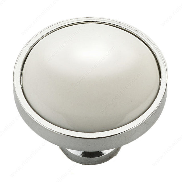 Richelieu BP441814030 Eclectic Metal or Brass and Ceramic Knob - 4418