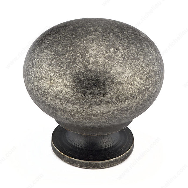 Richelieu BP5923142 Modern Metal Knob - 5923, Pewter, 8/32 in (Included)