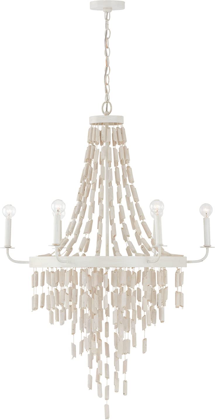 Capital Lighting 447761OW Carissa 6 Light Chandelier Organic White