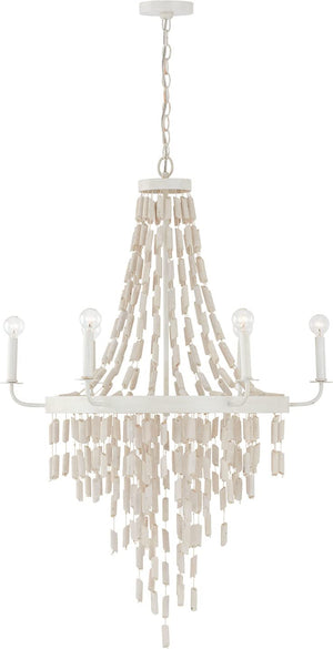 Capital Lighting 447761OW Carissa 6 Light Chandelier Organic White