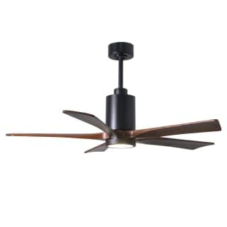 Matthews Fan PA5-BN-WA-52 Patricia-5 five-blade ceiling fan in Brushed Nickel finish with 52” solid walnut tone blades and dimmable LED light kit 