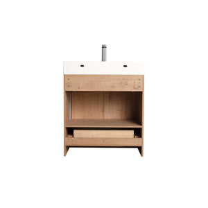 Blossom Capri 30″ Vanity with Dual LED Illumination - Glossy White & Classic Oak