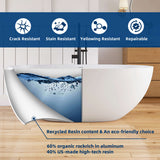 New England Home Goods 61" Freestanding Solid Surface Stone Resin Soaking Bathtub
