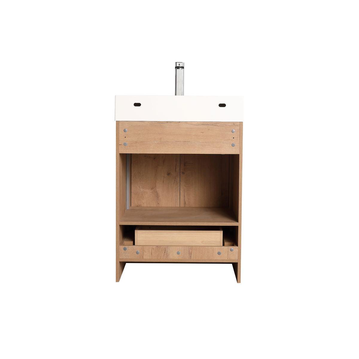 Blossom Capri 24″ Vanity with Dual LED Illumination - Glossy White & Classic Oak