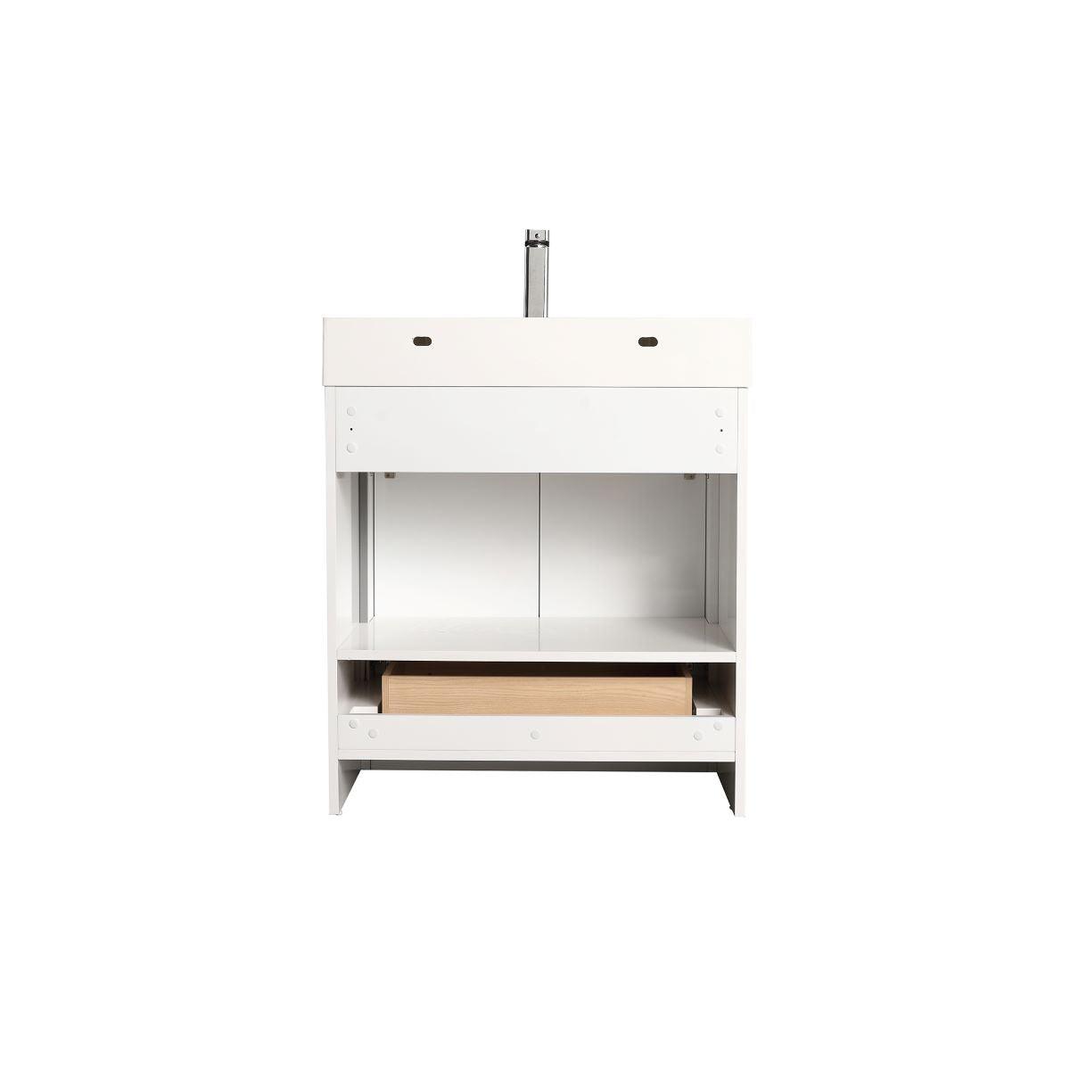 Blossom Capri 30″ Vanity with Dual LED Illumination - Glossy White & Classic Oak