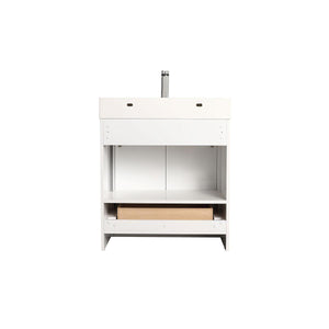 Blossom Capri 30″ Vanity with Dual LED Illumination - Glossy White & Classic Oak