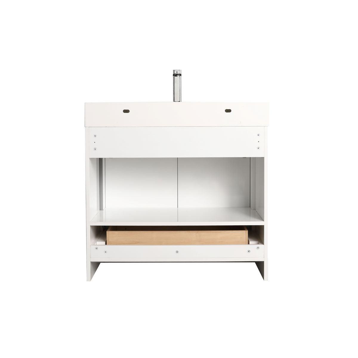 Blossom Capri 36″ Vanity with Dual LED Illumination - Glossy White & Classic Oak