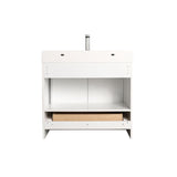 Blossom Capri 36″ Vanity with Dual LED Illumination - Glossy White & Classic Oak