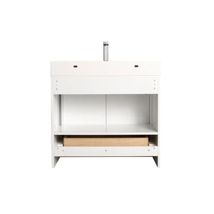 Blossom Capri 36″ Vanity with Dual LED Illumination - Glossy White & Classic Oak