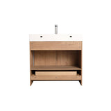 Blossom Capri 36″ Vanity with Dual LED Illumination - Glossy White & Classic Oak