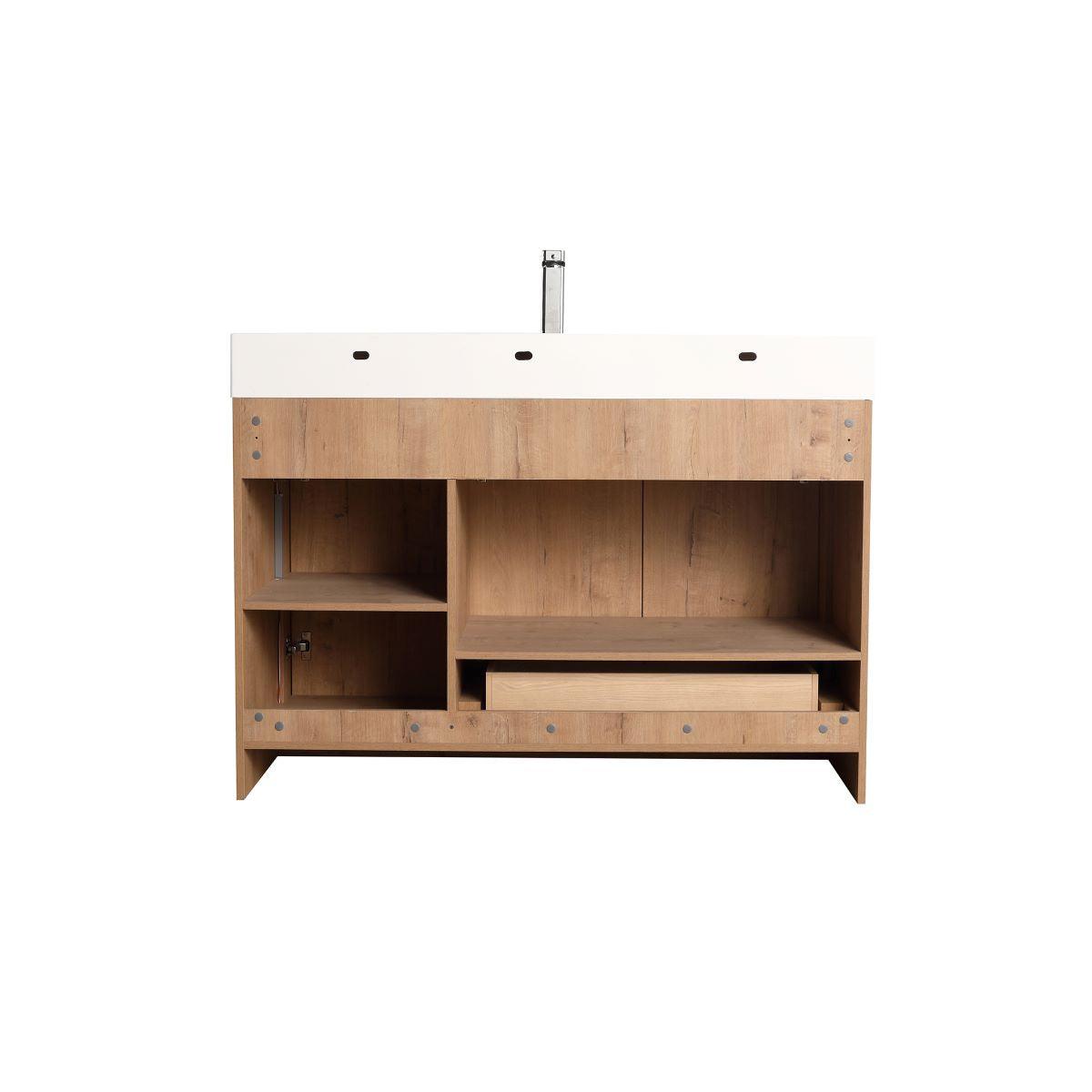 Blossom Capri 48″ Single sink Vanity with Dual LED Illumination - Glossy White & Classic Oak
