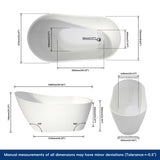 New England Home Goods 59" - "MATIRA" Freestanding acrylic bathtub