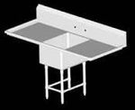 John Boos 1PB1824-2D24 One (1) Compartment Sink 18"W x 24" 12" (2) dra