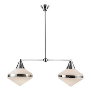 Alora LP348241PNOP WILLARD 41" LP POLISHED NICKEL MATTE OPAL GLASS 2 x 60W E26