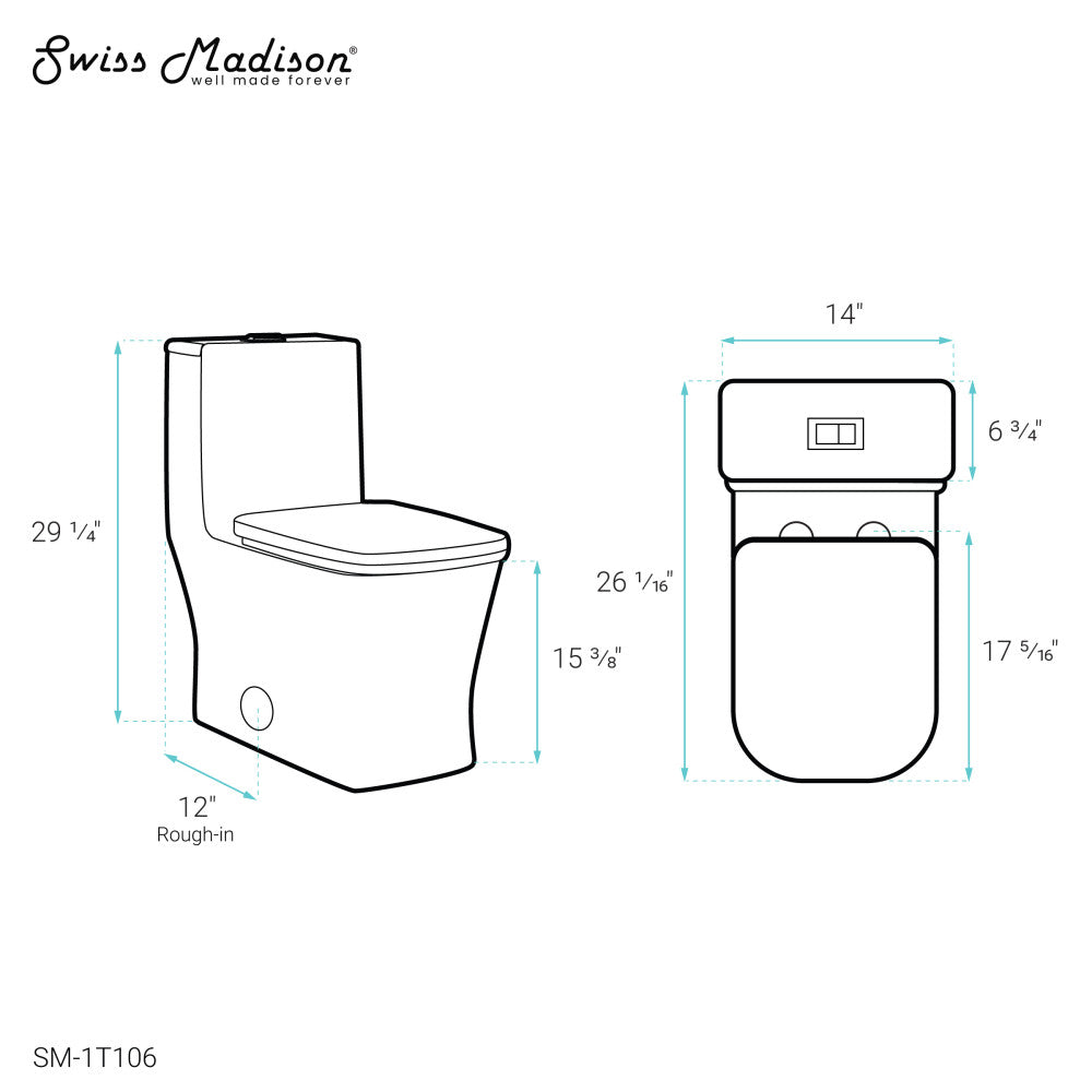 Concorde One-Piece Square Toilet Dual-Flush 1.1/1.6 gpf