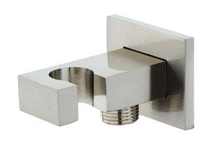DAX Brass Square Hand Shower Holder with Hose Connector, Brushed Nickel DAX-078-BN