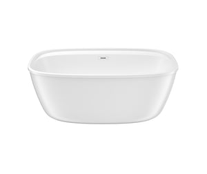 MAAX 106994-000-002-000 Fontana 58 x 32 AcrylX Freestanding Center Drain Bathtub in White with White Skirt
