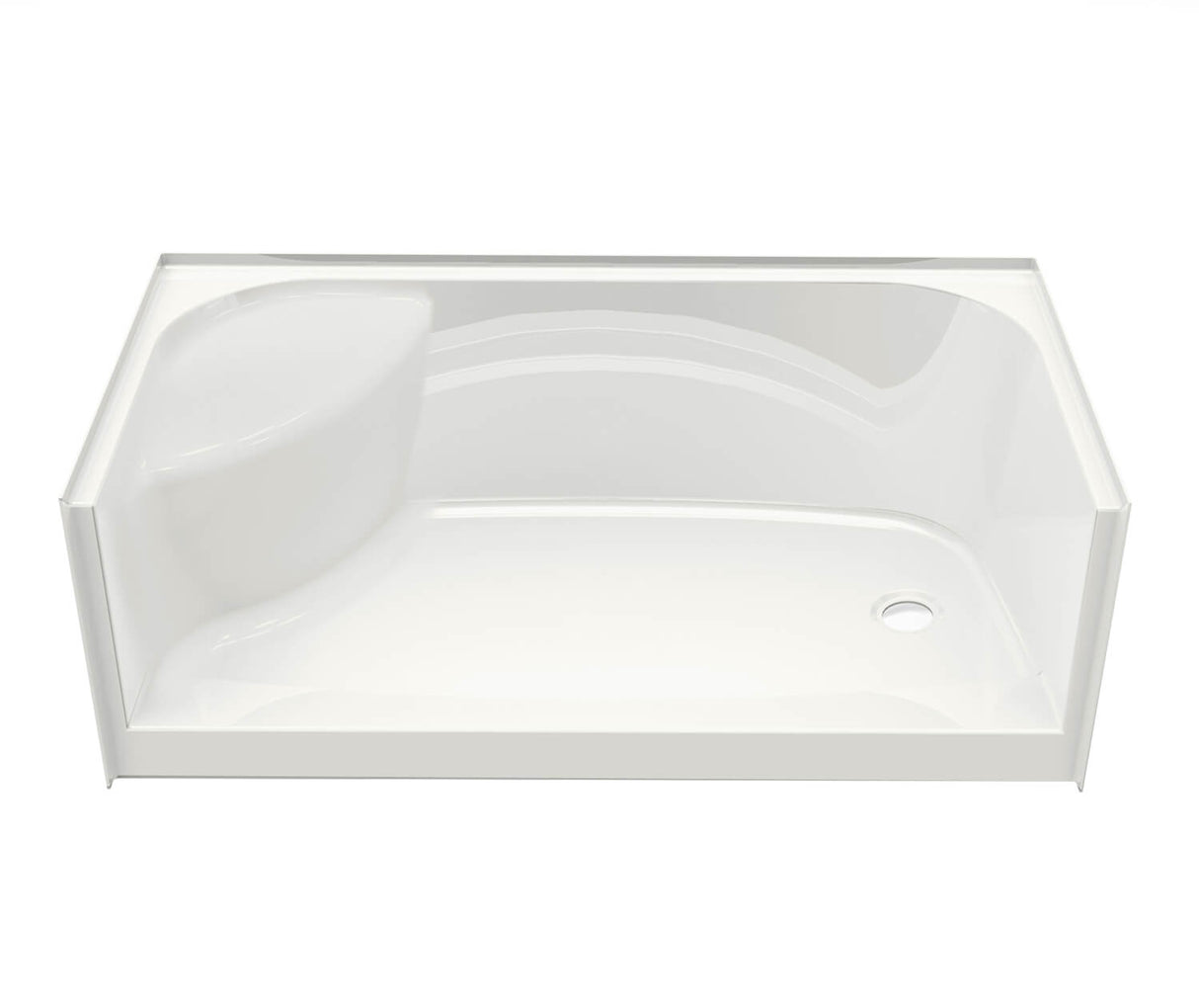 MAAX 145039-000-002-584 SPS 3060 AFR AcrylX Alcove Shower Base with Right-Hand Drain in White