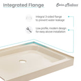 Voltaire 60 x 32 Single-Threshold, Left-Hand Drain, Shower Base in Biscuit