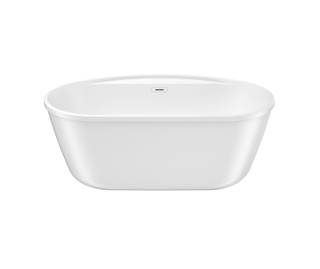 MAAX 106992-000-002-100 Eldora 5832 AcrylX Freestanding Center Drain Bathtub in White with White Skirt