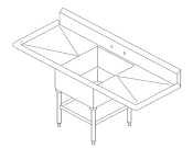 John Boos 1PB1618-2D18 One (1) Compartment Sink 16"W x 18" 12" (2) dra