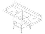John Boos 1PB1618-2D18 One (1) Compartment Sink 16"W x 18" 12" (2) dra