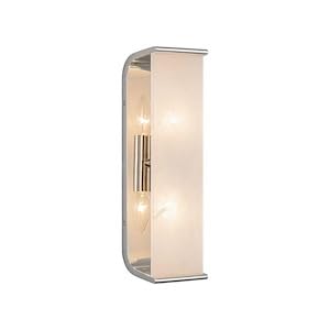 Alora WV327015PNAR ABBOTT 15" WV POLISHED NICKEL ALABASTER 2 x 60W E12