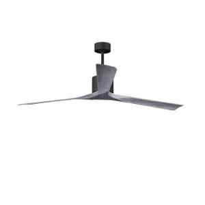 Matthews Fan NKXL-BK-WA-72 Nan XL 6-speed ceiling fan in Matte Black finish with 72” solid walnut tone wood blades